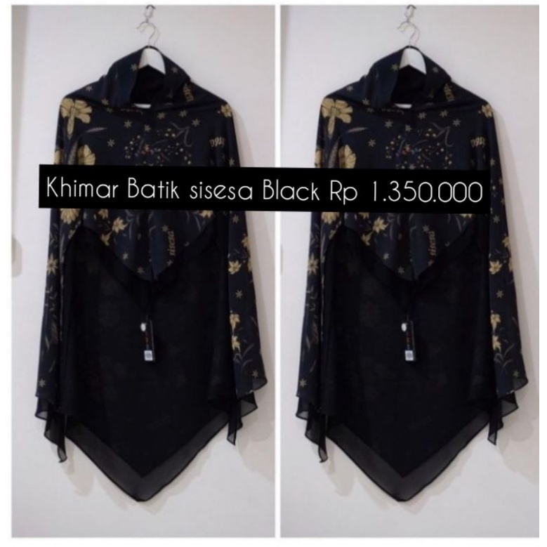 Restock khimar Sisesa black Batik Hitam