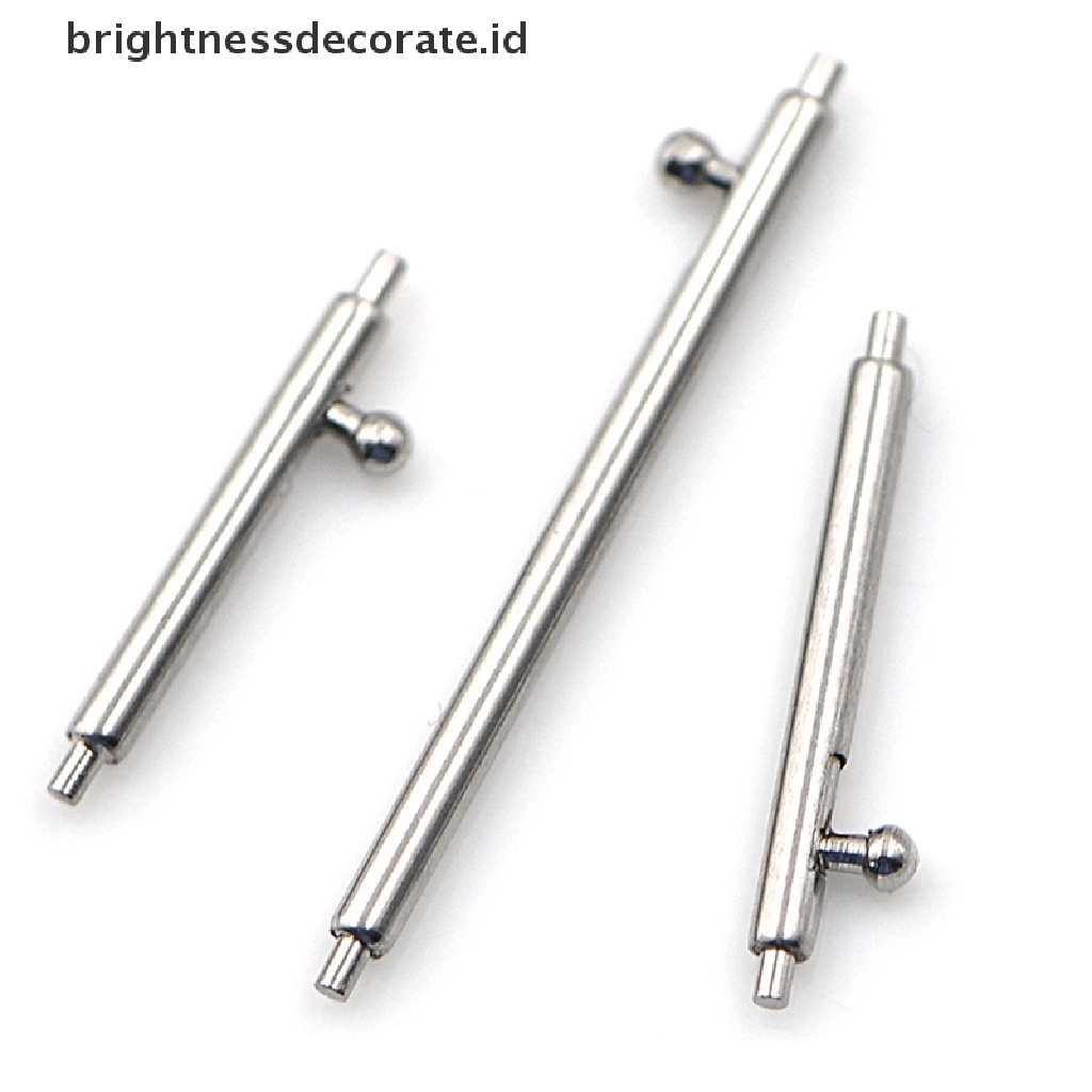 10pcs Pin Bar Strap Jam Tangan Bahan Stainless Steel Ukuran 12-22mm