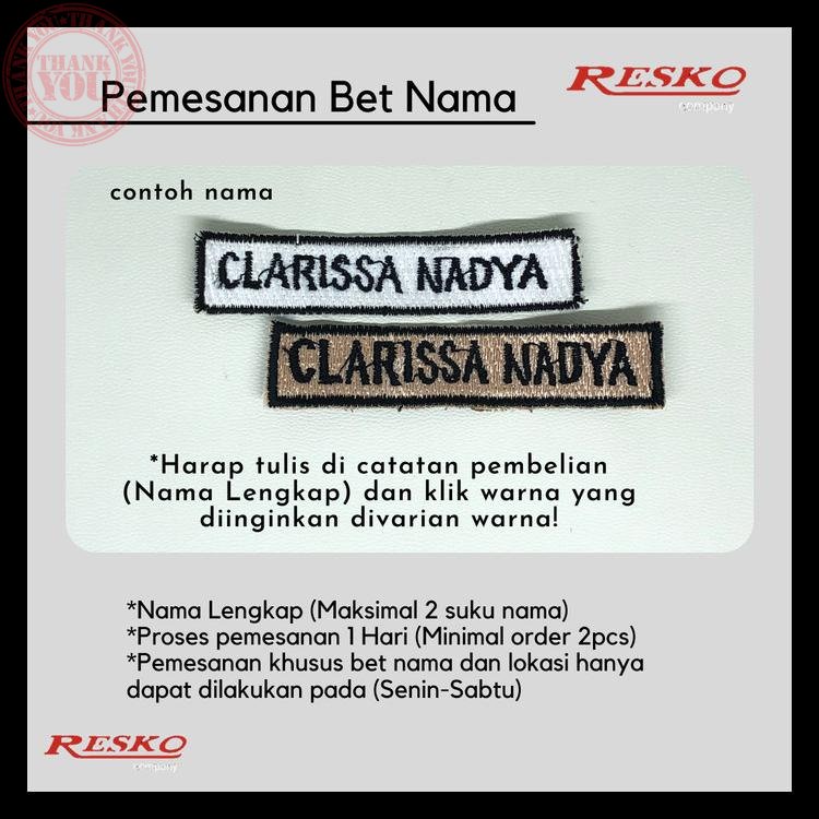 Bet Bordir Nama (Seragam Sekolah Dan Pramuka) Terbaru Bordir Nama