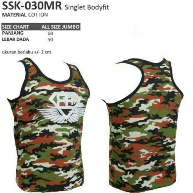 Singlet sport fitness bodyfit army big size merah