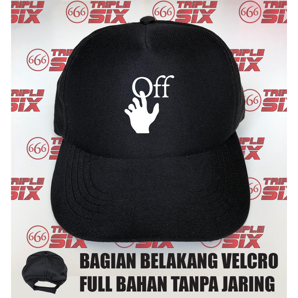 Topi Baseball Velcro Off White Hands Off Logo