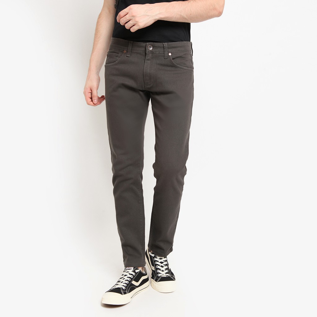 Celana Jeans Panjang / Celana Denim Warna Pria Skinny Fit BAFFARO Stretch Charcoal / B812-003CHL