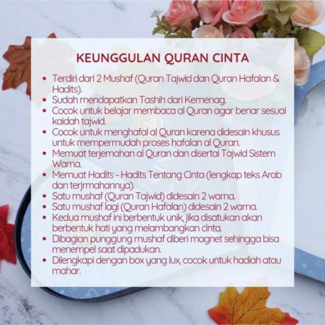 Qur'an Cinta /Qur'an Couple &quot;Cocok Untuk Hantaran Nikahan&quot;