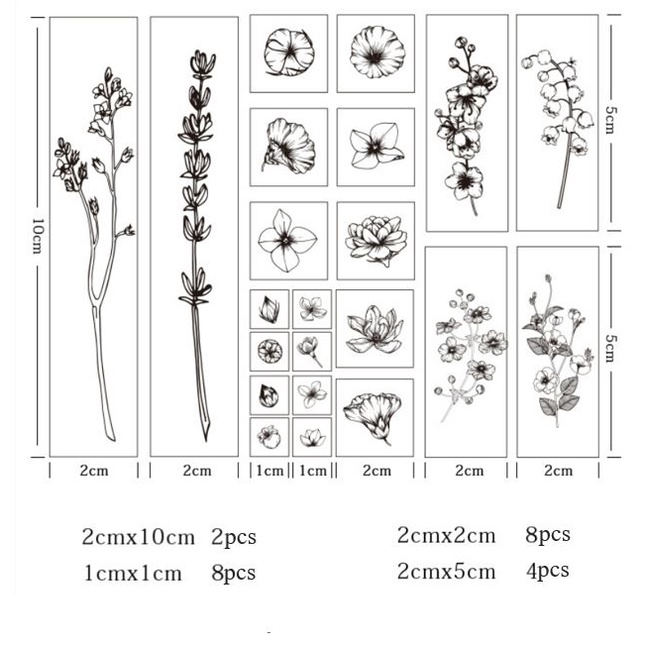 

mg LovelyCraft W06 ~ 1 set 22pcs DIY Wooden Rubber Stamp Plant Garden Vase Stempel Kayu Vintage