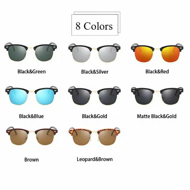 Kacamata Retro Polarized Anti UV 400 Pria Wanita