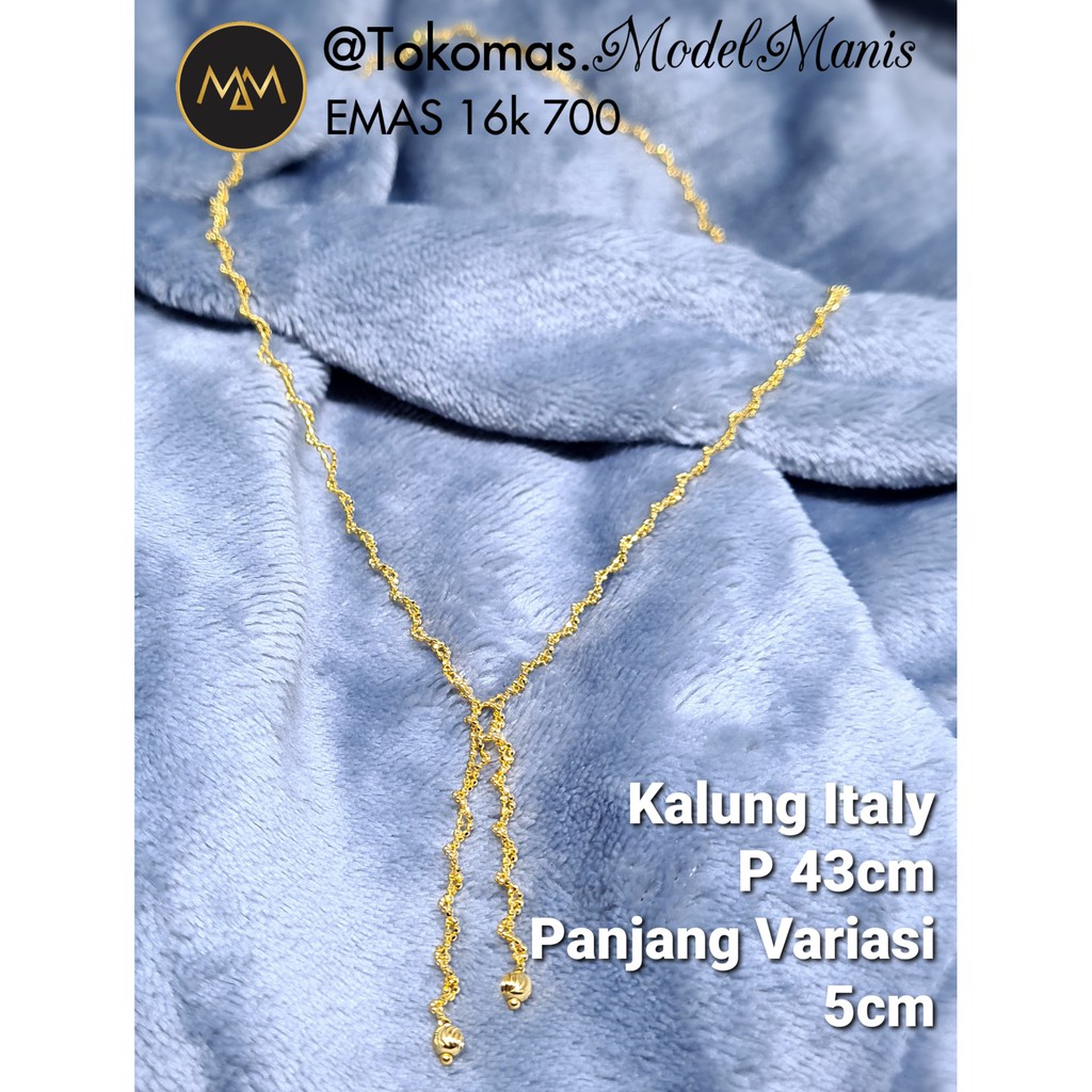 Kalung biji lada lilit emas kuning 700 kadar 16 K