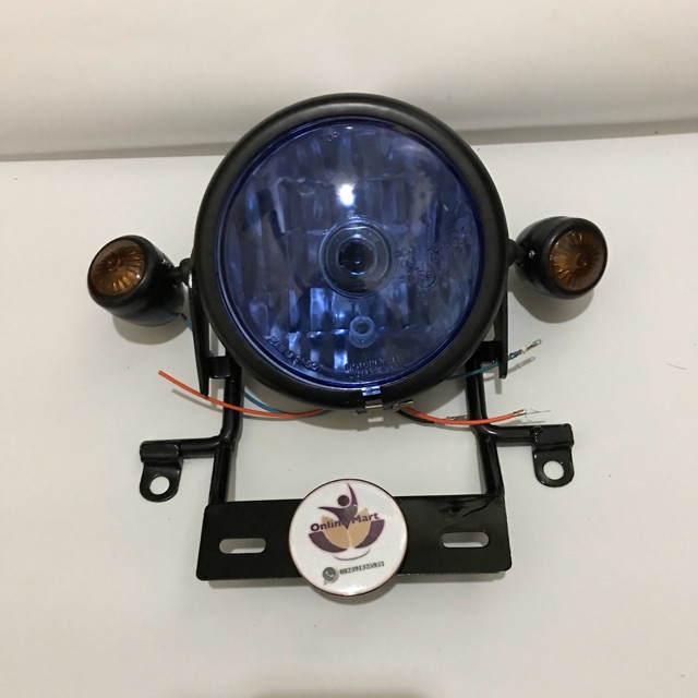 lampu cb bulat variasi vixion old NVL NVA plus breket hitam plus lampu sen