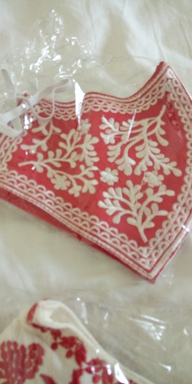 Masker Bordir Ranting Bunga Pink