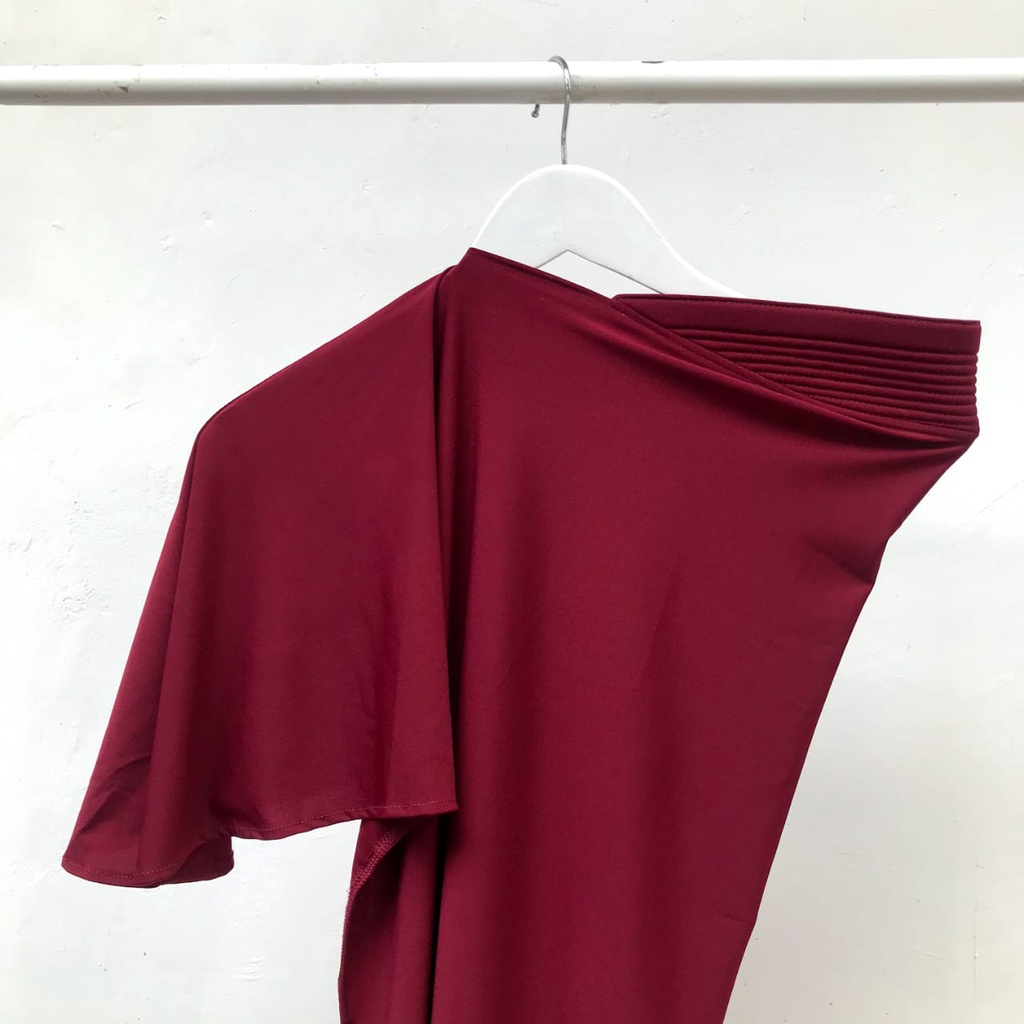 Khimar Jersey Premium / Khimar Pinguin / Khimar Jersey / Jilbab Kerudung Intant-Penguin Maroon