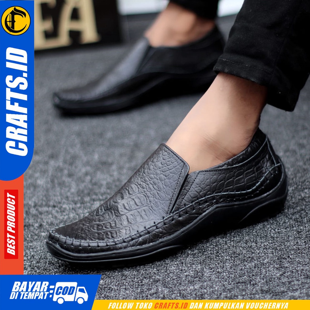 CRAFTS sandro - Sepatu Formal Pantofel Kulit Asli Kerja Pria