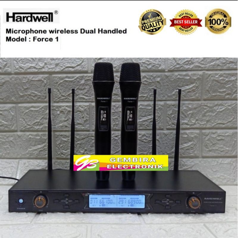 Mic Wireless Dual handheld Hardwell force 1 / Force-1 / Force-1 Ori