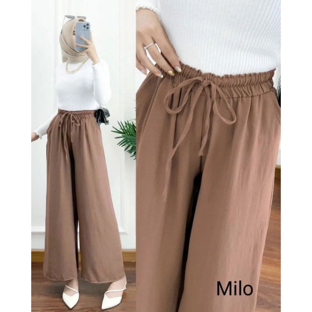 Ariana- Celana Kulot Crinkle Jumbo Airflow  Premium  Kulot  Crinkel Highwaist Tali Serut