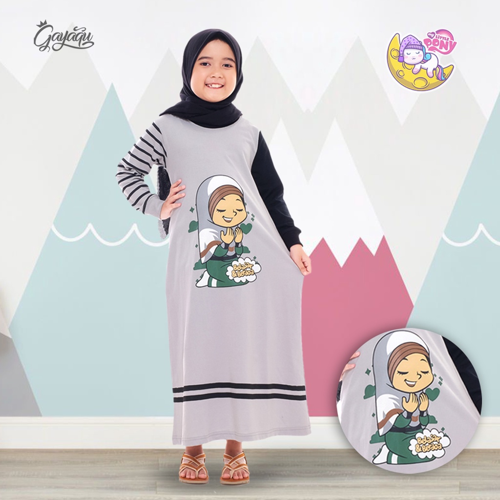 Gayaqu Gamis Anak Perempuan umur 3-12 tahun