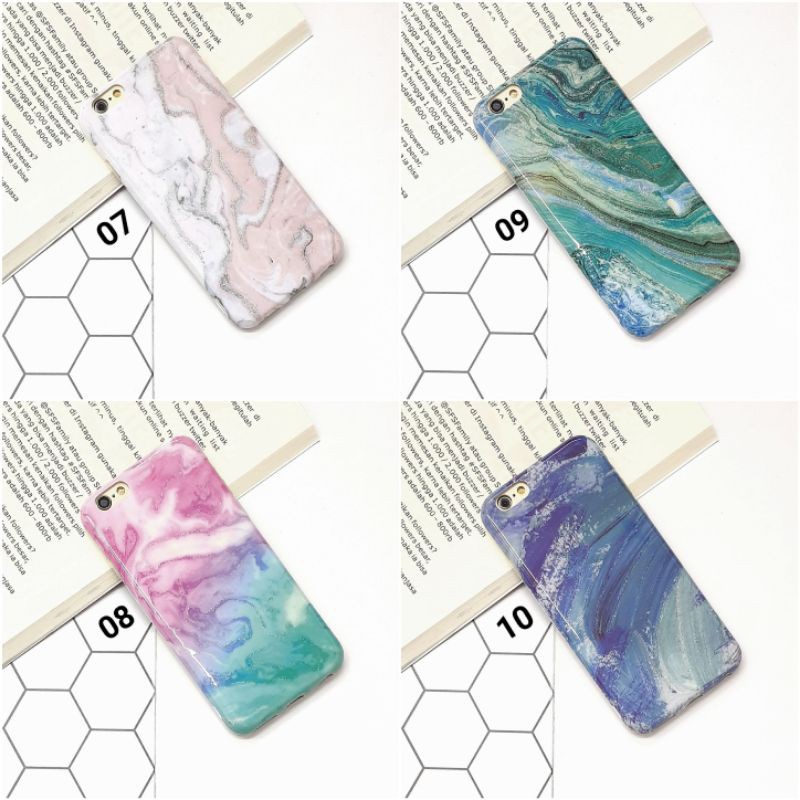 SAMSUNG A10  A20 / A30  A70  S7 EDGE  S9 PLUS  NOTE 8 - PAINTING GLITER Soft Case Marble