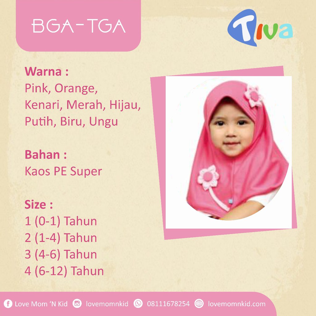 Tiva Jilbab Anak BGA-TGA Size 1