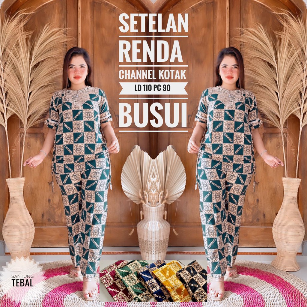 SETELAN CP ARAB RENDA MOTIF BUSUI RAYON SANTUNG TEBAL