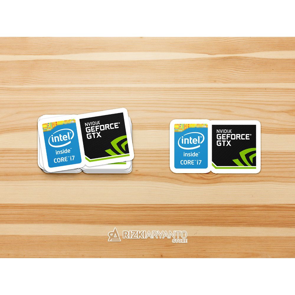 Sticker Stiker  Logo  Intel Core I7 x Nvidia Geforce GTX 