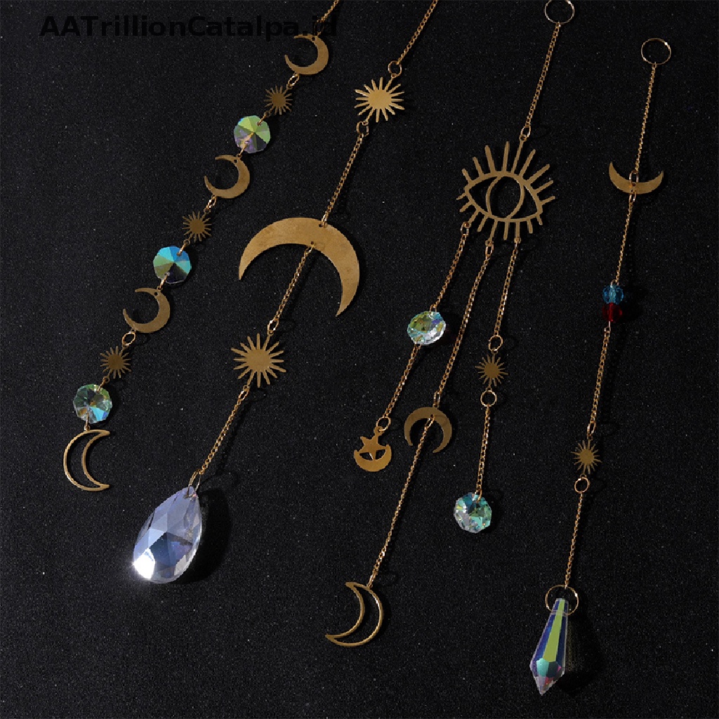 (AATrillionCatalpa) Alat Penangkap Cahaya Matahari Kristal Prisma Pelangi Diy