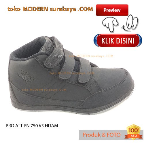 PRO ATT PN 750 V3 BLACK sepatu sekolah boots sneaker kets casual