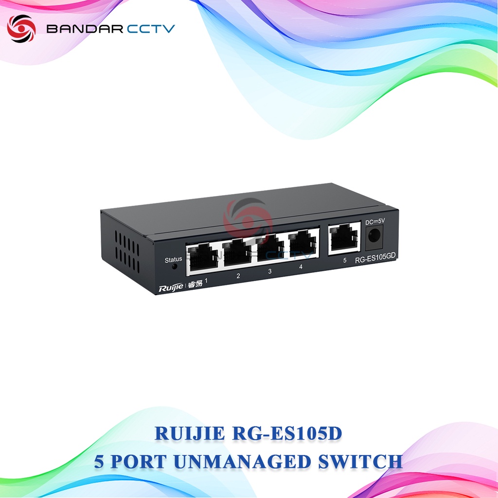 Ruijie Reyee RG ES105D Switch Hub 5 Port Metal Case