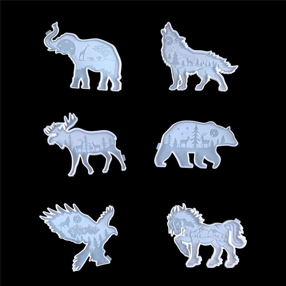 Cetakan Resin Bentuk Hewan Kuda Gajah Bahan Silikon Untuk Membuat Perhiasan