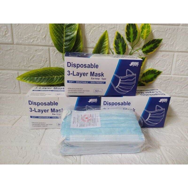 Masker Disposable 3 layer masker 3 play Hitam Biru masker  medis