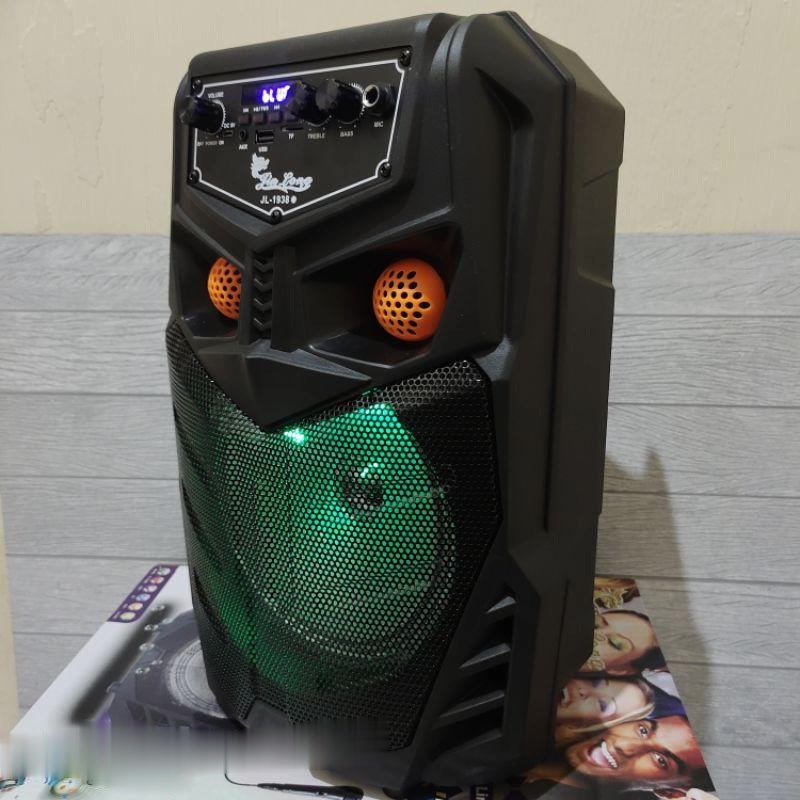 Speaker Bluetooth Karaoke Wireless Jinlong JL-1938 8 Inchi Gratis Microphone Super Bass Salon Aktif