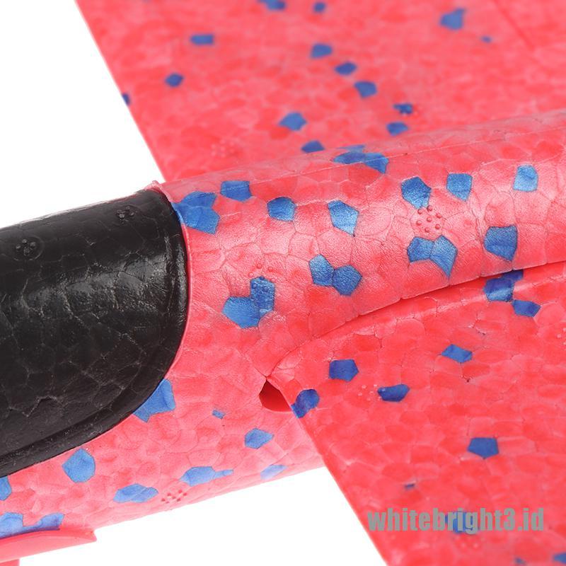 (white3) Mainan Pesawat Luncur Bahan Busa + Karet Ukuran 35CM