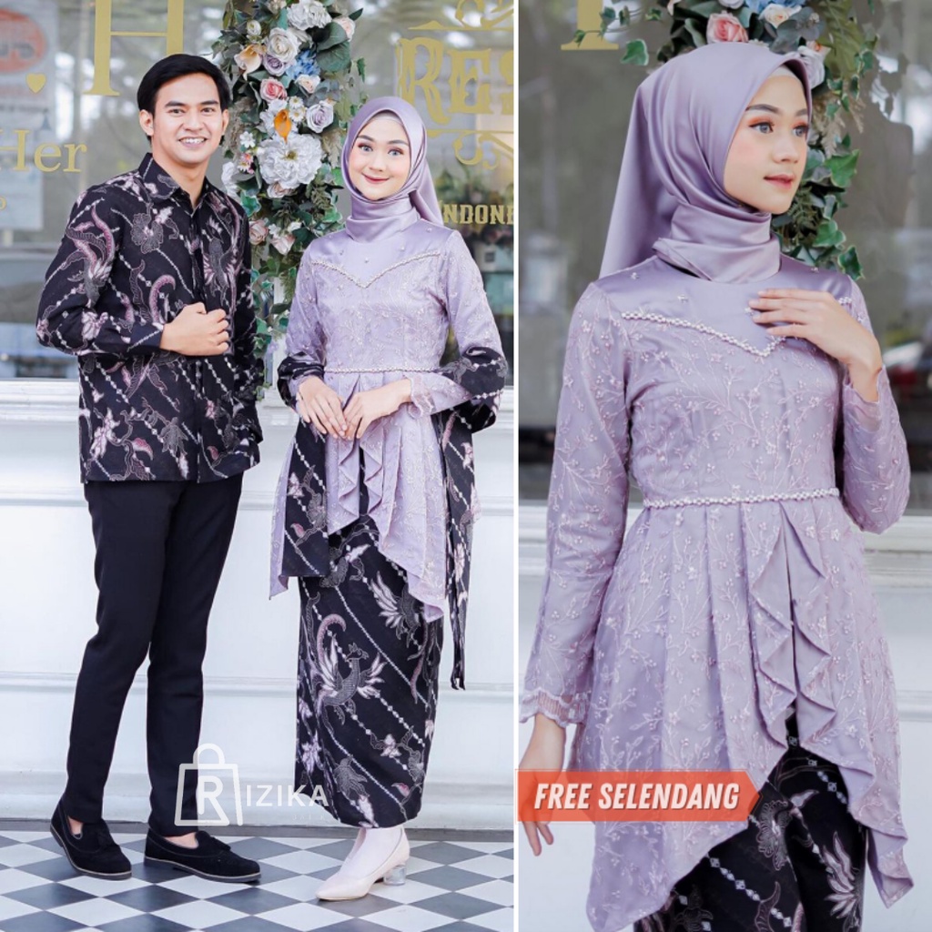 Kebaya Couple Modern Kebaya Wisuda Lamaran Baju Tunangan Batik Brukat Terbaru Baju Couple Pasangan Kondangan Terbaru