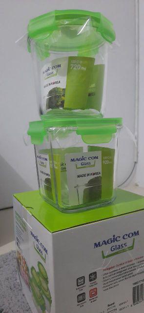 Yong Ma - Magic Com Glass - Tempat/kotak Makanan Kaca 720 & 920 Ml - Ymg753ci & Ymg753gi
