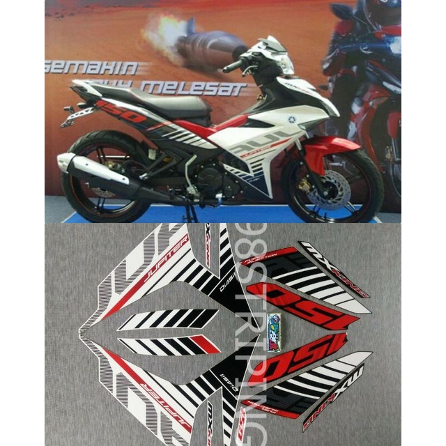 STIKER STRIPING LIS STANDAR ORI YAMAHA JUPITER MX KING PUTIH TAHUN 2015