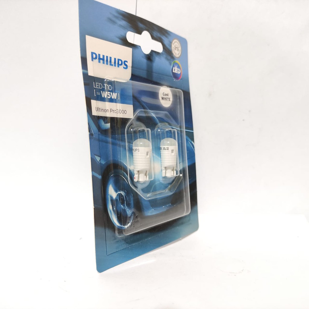 PHILIPS ULTINON PRO3000 LED T10 W5W COOL WHITE 6000K GEN2 LAMPU SENJA