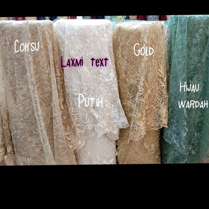 Promo kain Tile renda atas bawah /bahan Tulle mutiara tumpal/TERBARU