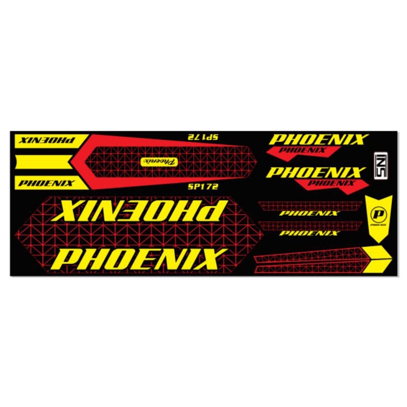 stiker sepeda bmx 20 decal glossy mengkilap phoenix
