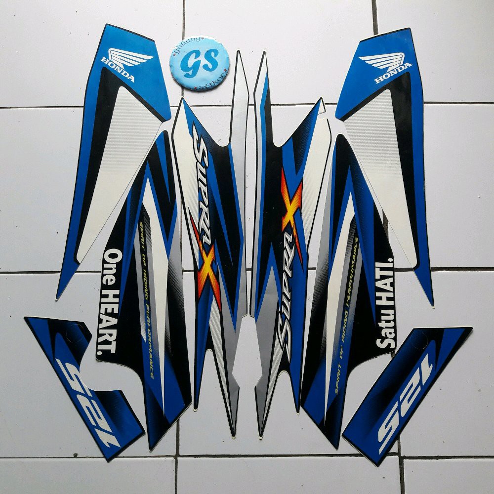 Variasi striping supra x 125 std 2013 biru