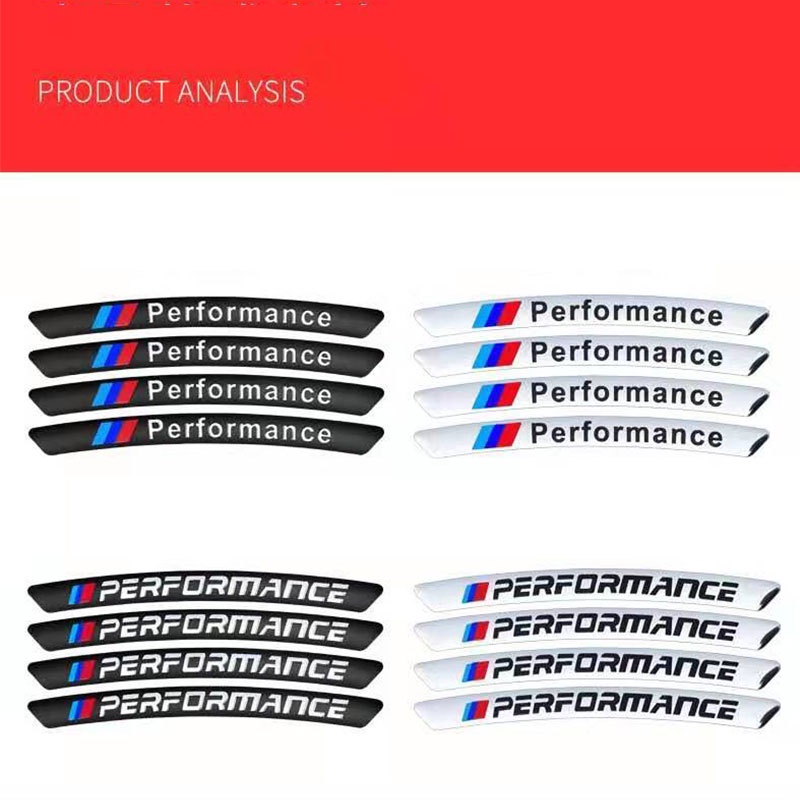 4pcs Stiker Pelek Mobil BMW E46 E60 E90 F10 F30 G20 G30 E84 F48 F15 F25 G01 G05