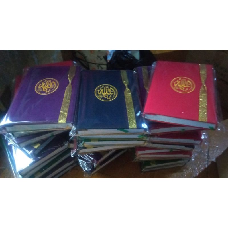 buku alquran hard cover bludru bordilan ukuran b5 hvs jahitan +foto