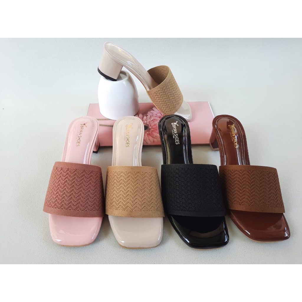 sandal wanita hak tahu rajut 5 cm GRACIA 2021