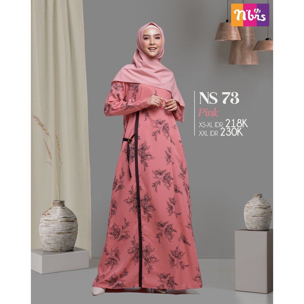 NIBRAS GAMIS NS 73 BAHAN ICE CREPE GAMIS MUSLIMAH FASHIONABLE