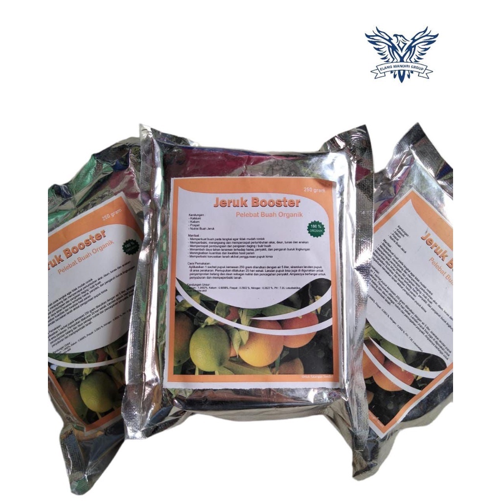 Repack Booster Jeruk 250gr Pupuk Organik Pelebat Jeruk,lemon, perangsang buah Agar Cepat Berbuah