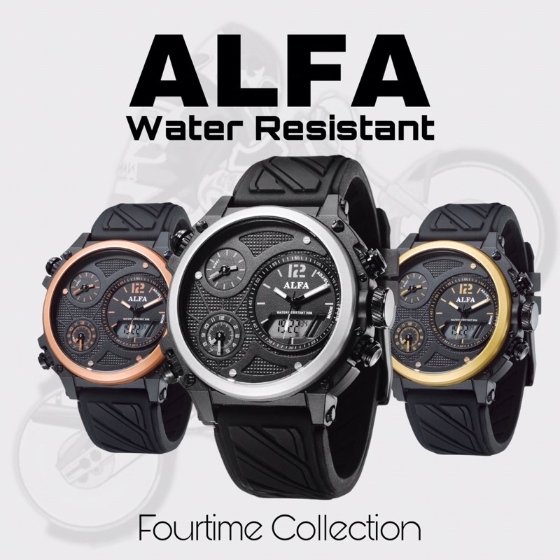 ALFA JAM TANGAN PRIA FOURTIME KARET TAHAN AIR 880056 ORIGINAL(1