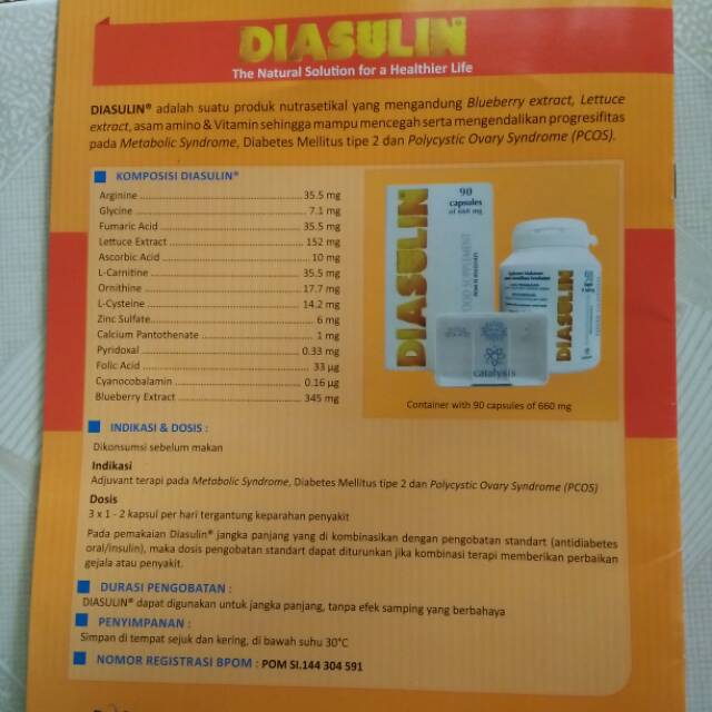 Diasulin original isi 90 kapsul