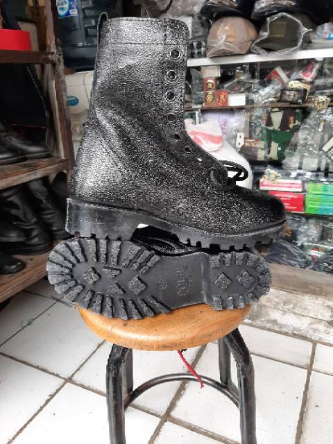 Sepatu Pdl Jatah Polisi / Sepatu Kulit Jeruk Original Polri