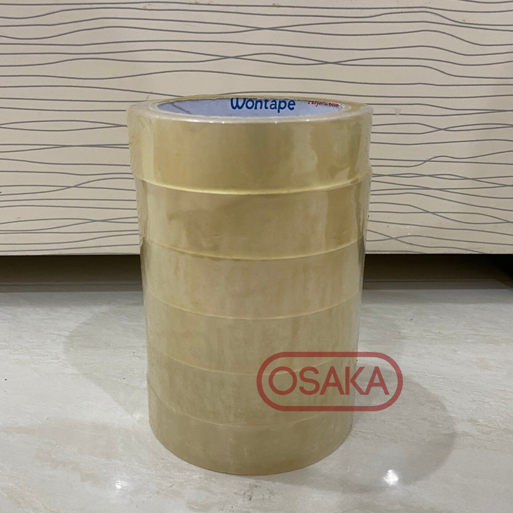 

Isolasi / Selotip Bening Wontape 24mm / 1 inch x 72 yard kualitas Daimaru