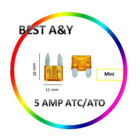 Fuse Blade 5A 5 Ampere Mini Kecil Sekring Tancap 16mmx11mm Motor Mobil ATC ATO