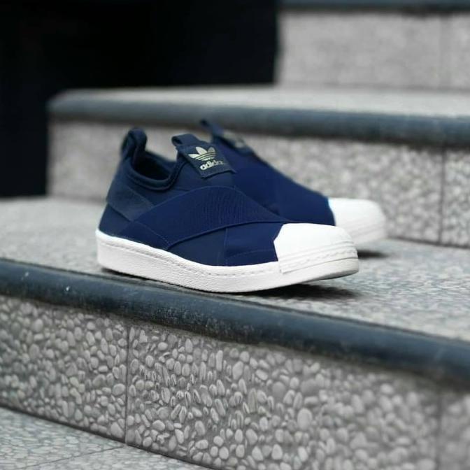 ADIDAS SUPERSTAR SLIP ON NAVY ORIGINAL