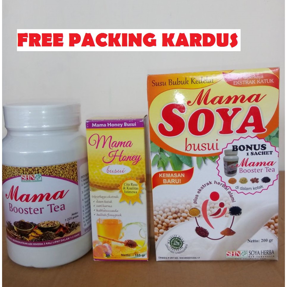 Paket hemat dan komplit mama booster tea, mama soya, mama honey