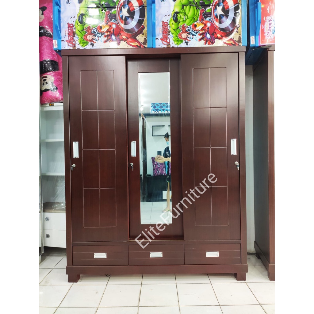 Lemari Pakaian Baju JUMBO BLOCTIK 3pintu lemari baju 3 pintu sleding