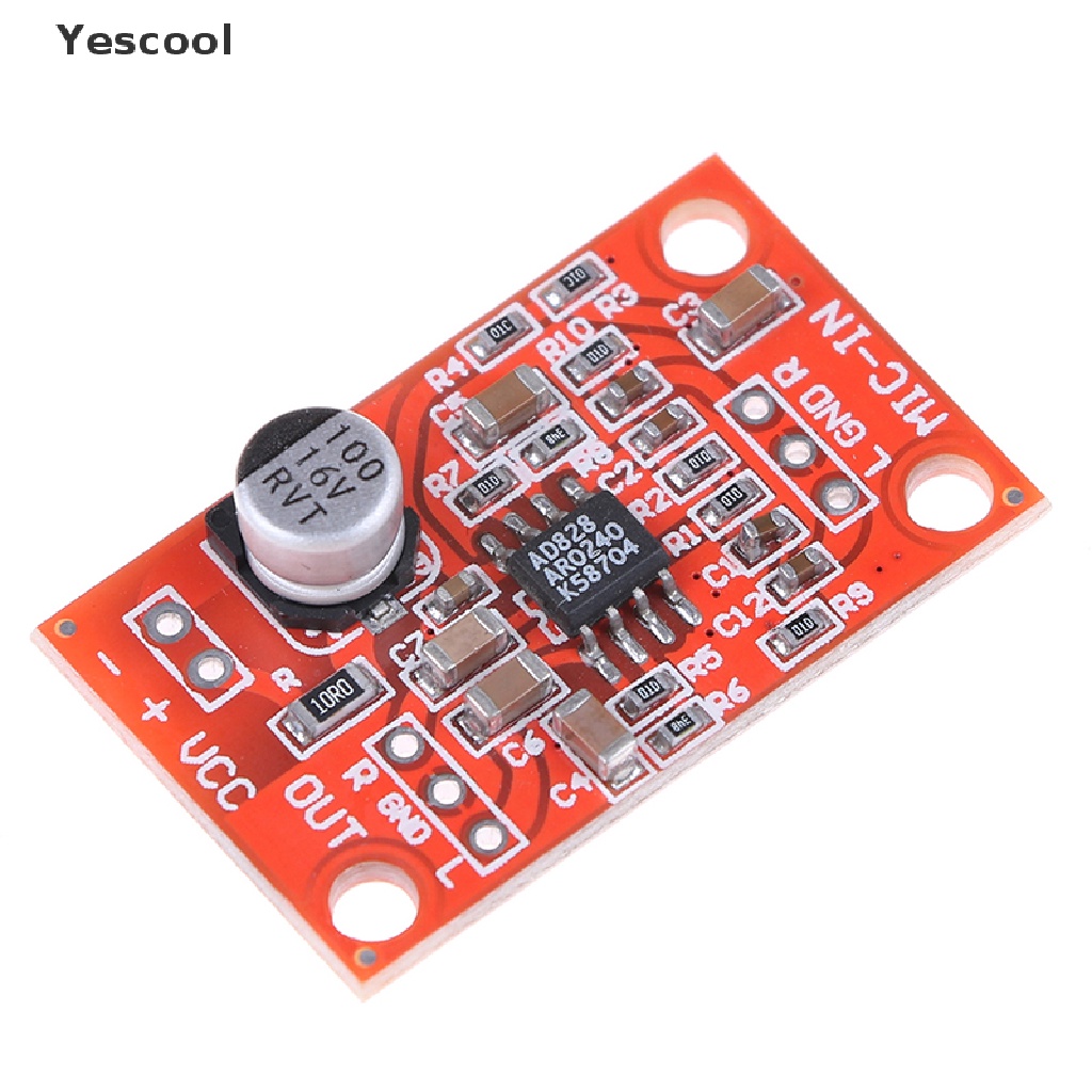 Yescool AD828 Papan preamplifier Mikrofon stereo Dinamis DC 3.7V-15V 12V