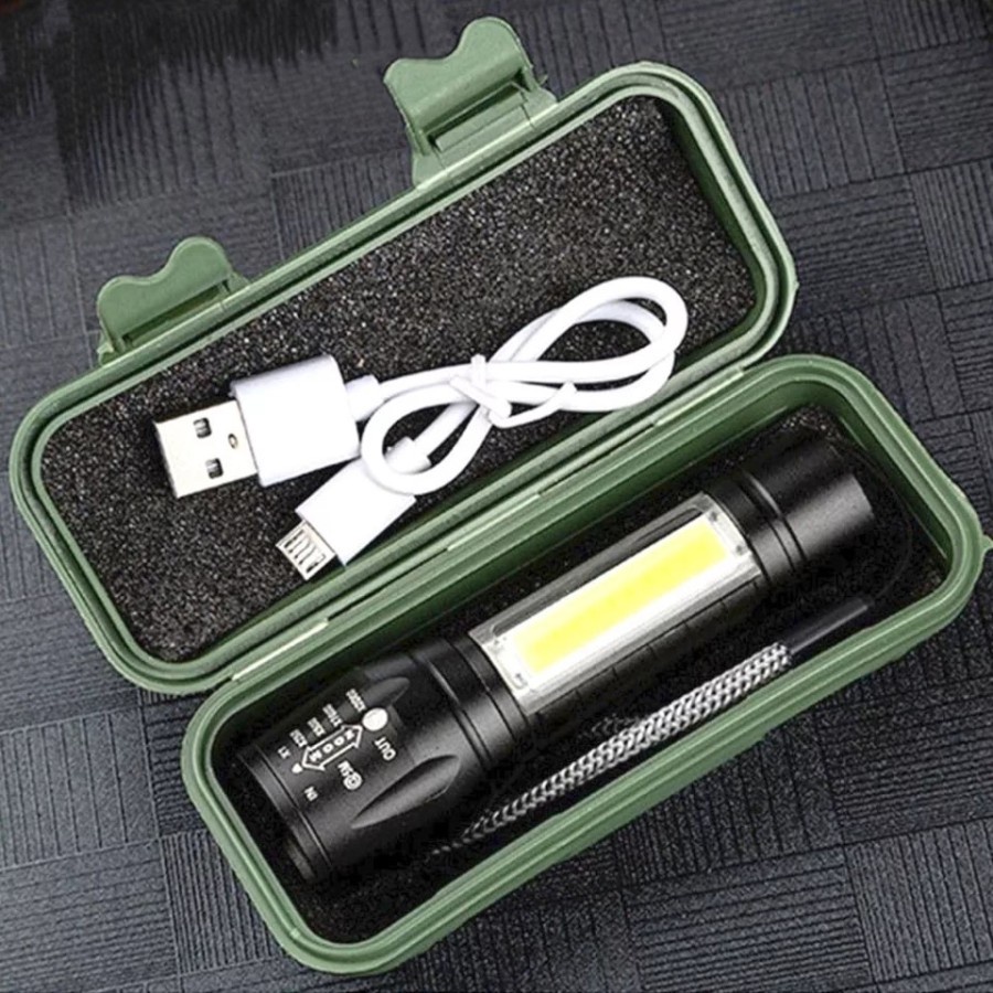 COD Senter XPE USB cob mini usb recharger zoom led Q5 - 511B//Senter Mini Zoom//Senter Police USB Charger